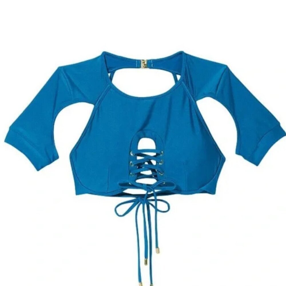 New! BFyne Milan Short Sleeve Underwired Strappy Cutout Bikini Top 10612 - Picture 2 of 9